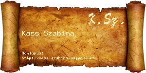 Kass Szabina névjegykártya
